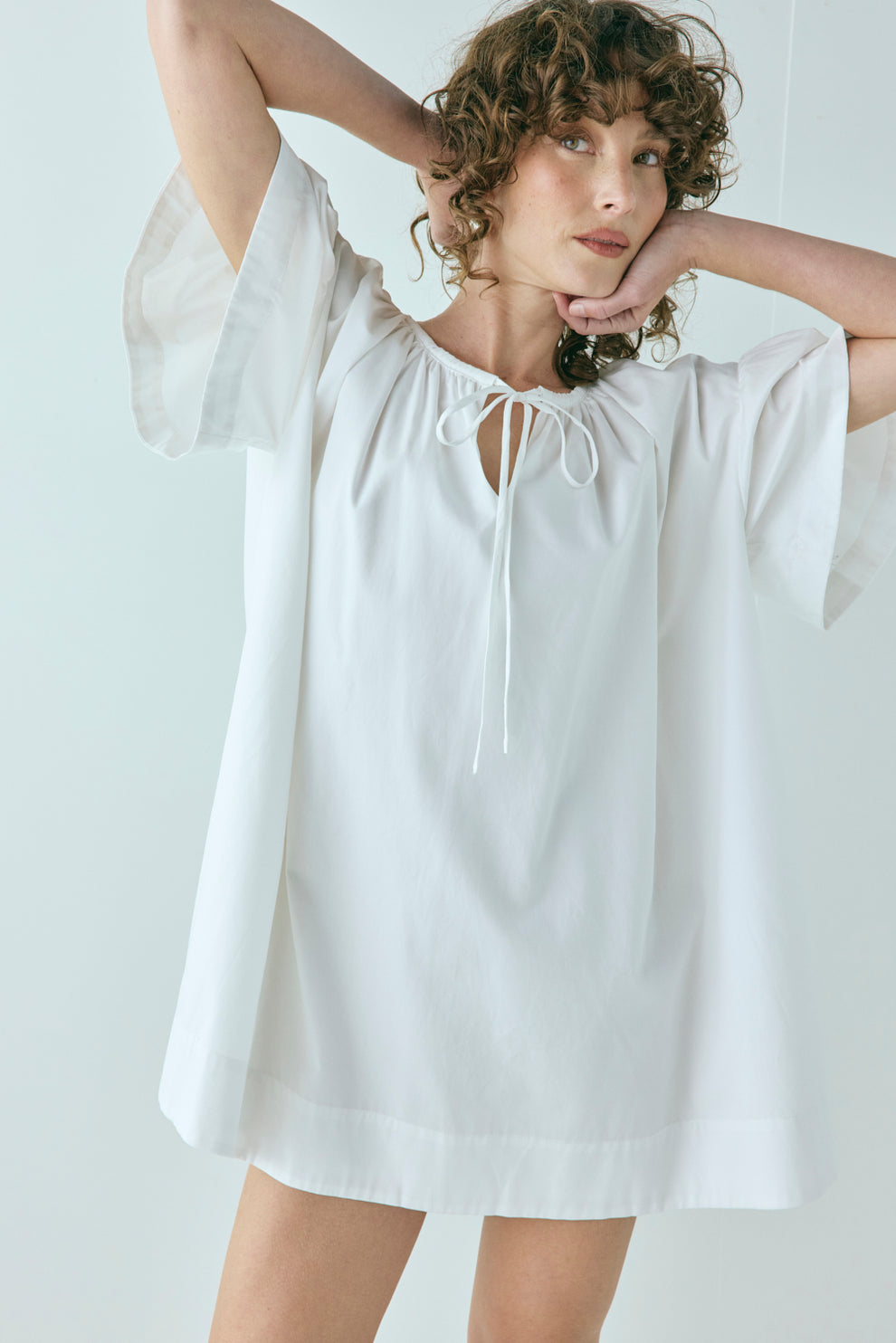 Quinn Smock Mini Dress White