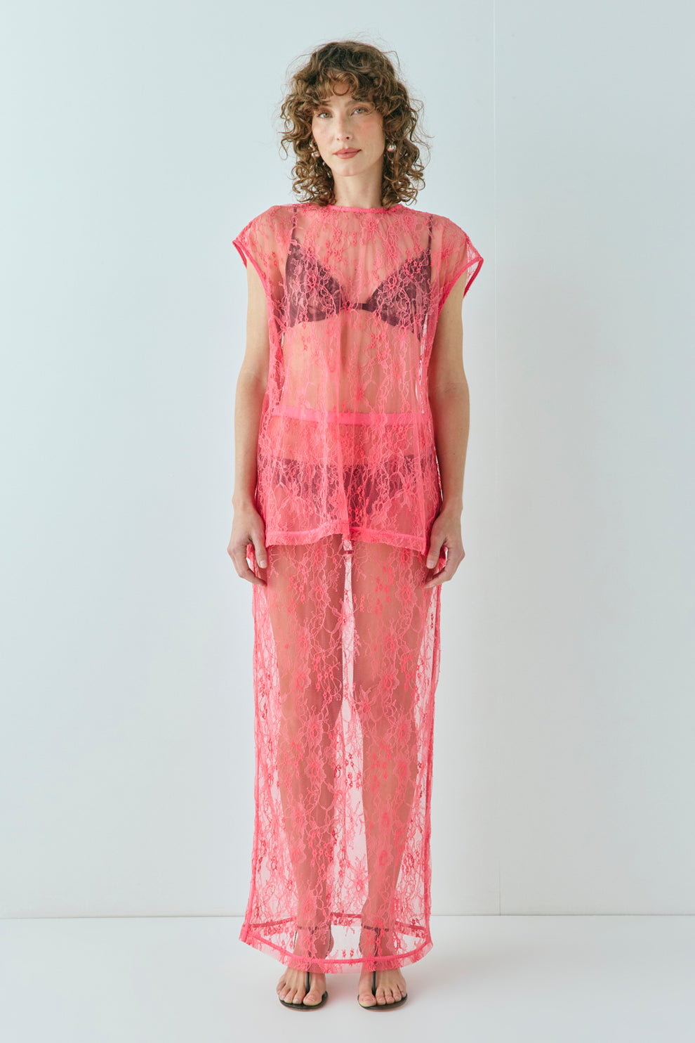 Devyn Lace Midi Skirt Pink - size:Kelsey:AU 6 / US 2