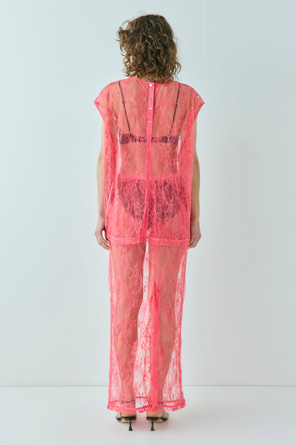 Devyn Lace Midi Skirt Pink