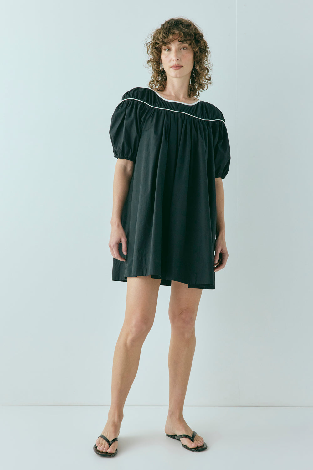 Leila Smock Mini Dress Black