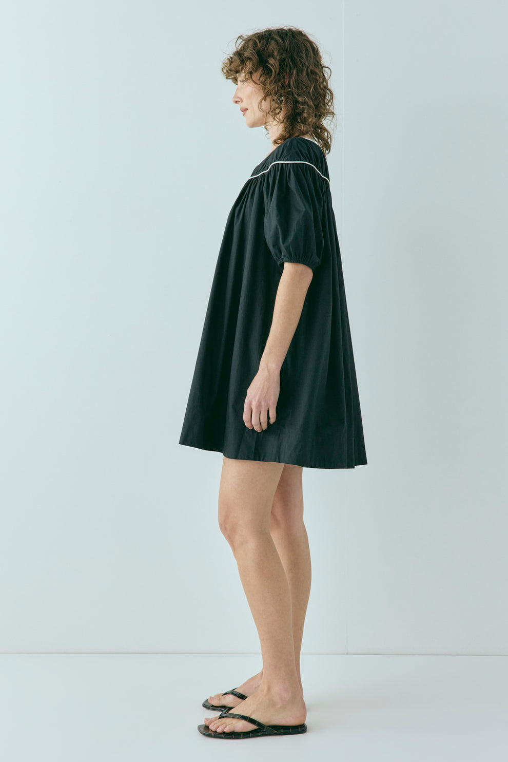 Leila Smock Mini Dress Black