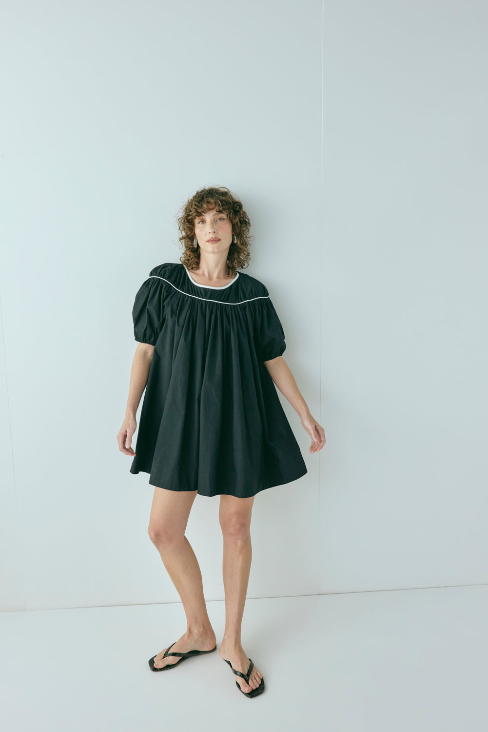 Leila Smock Mini Dress Black