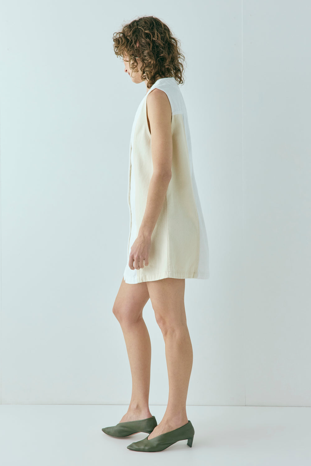 Aston Denim Mini Dress Cream