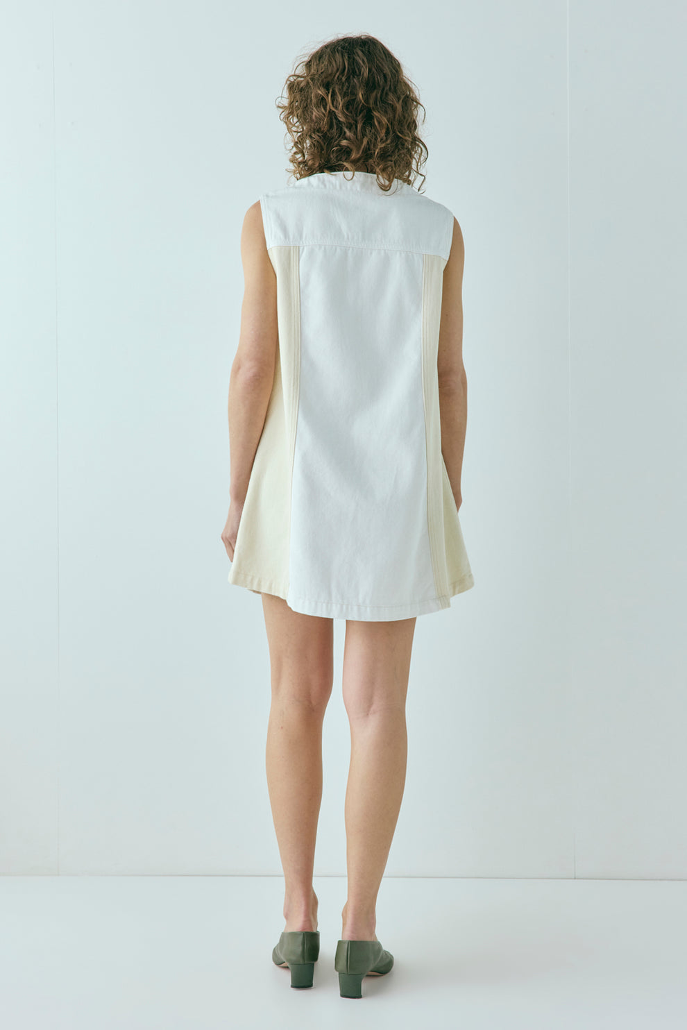 cream denim mini dress Ebony Embroidered Denim Mini Dress / Cream | MESHKI