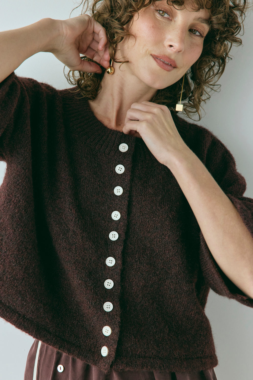 Hailey Knit Cardigan Wine