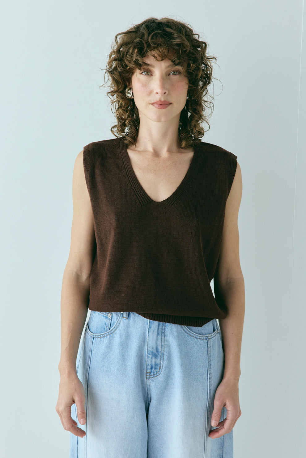 Hadley Knit Vest Chocolate - size:Kelsey:S 