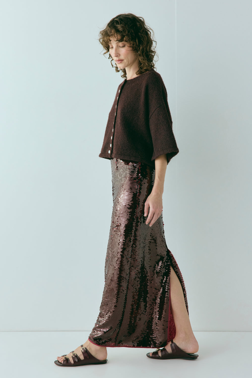 Hailey Knit Cardigan Wine