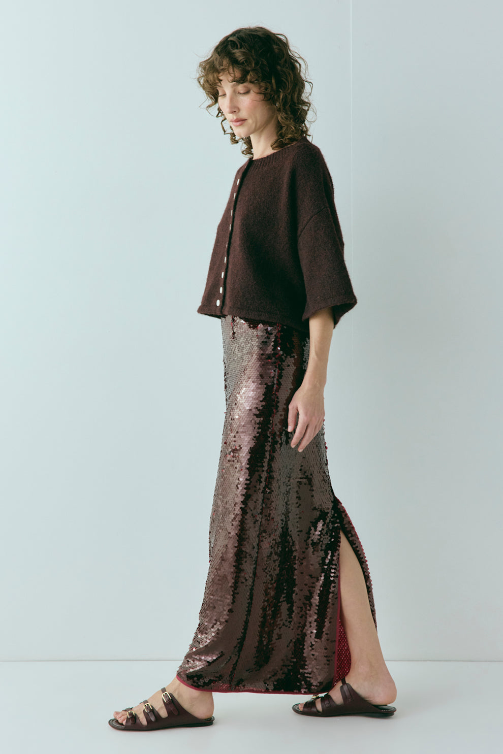 Hailey Knit Cardigan Wine