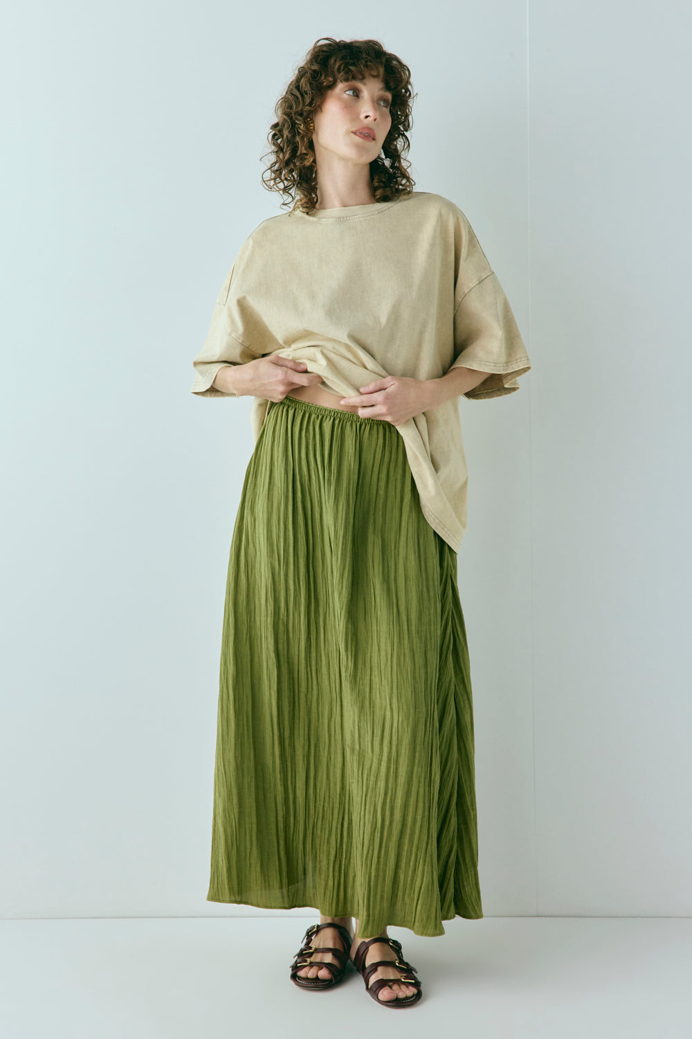 Solara Midi Skirt Olive