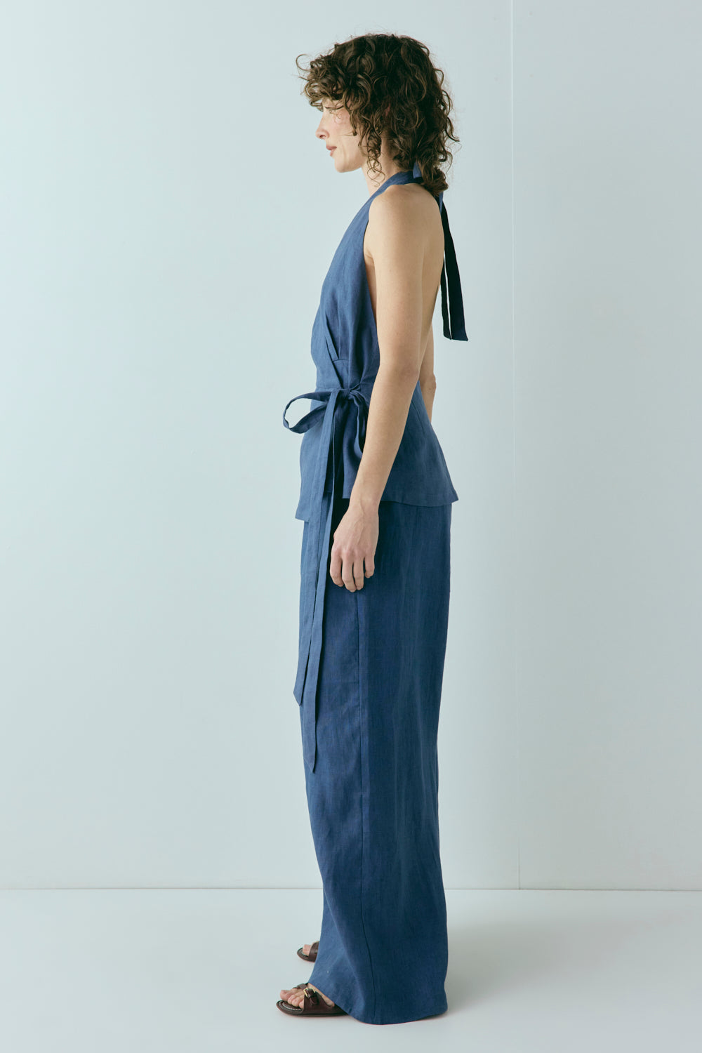 Raya Linen Pants Navy