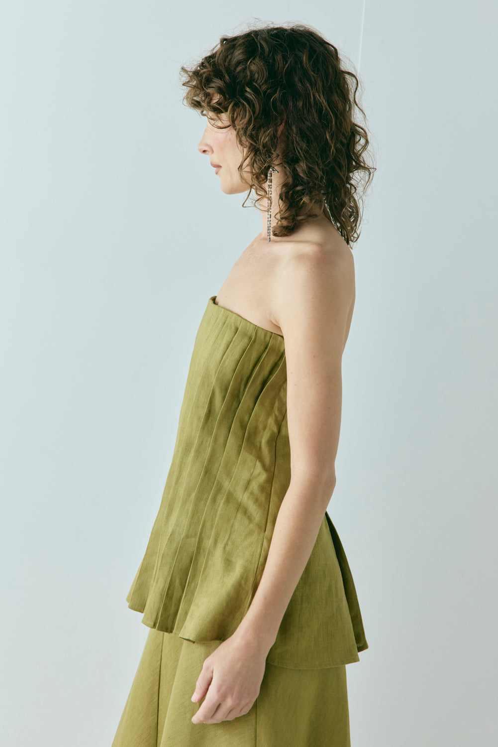Ettie Linen Top Olive