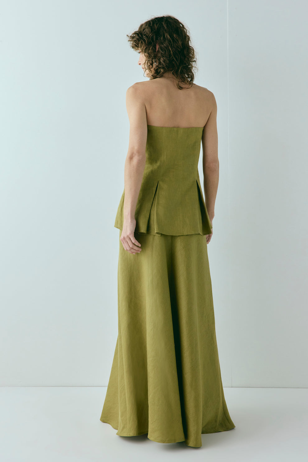 Solene Linen Maxi Skirt Olive
