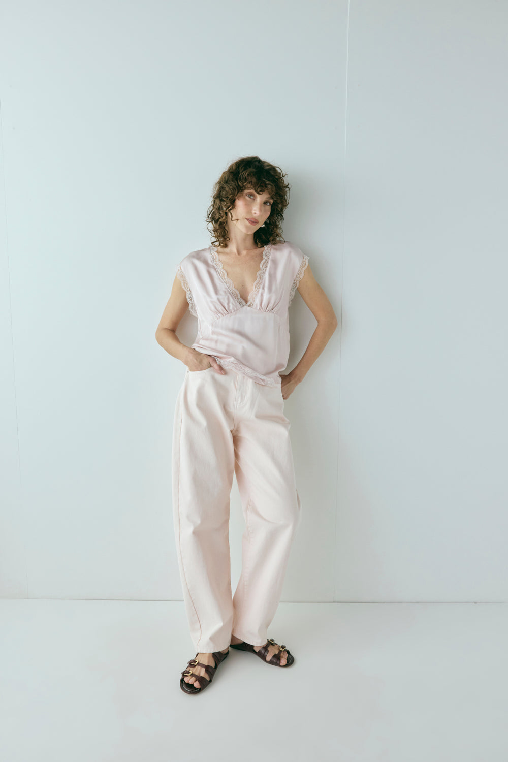 Flores Satin Top Musk