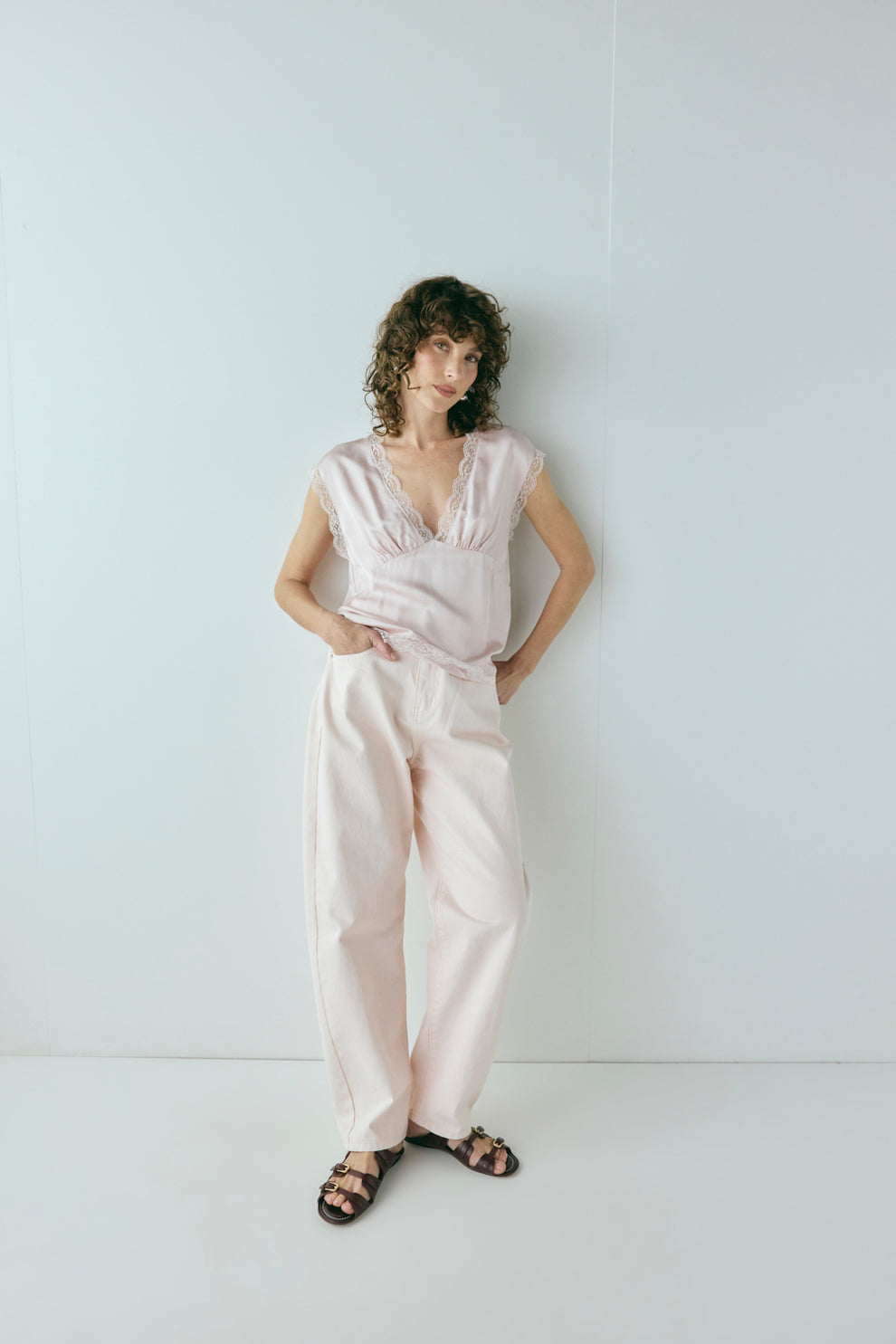 Flores Satin Top Musk