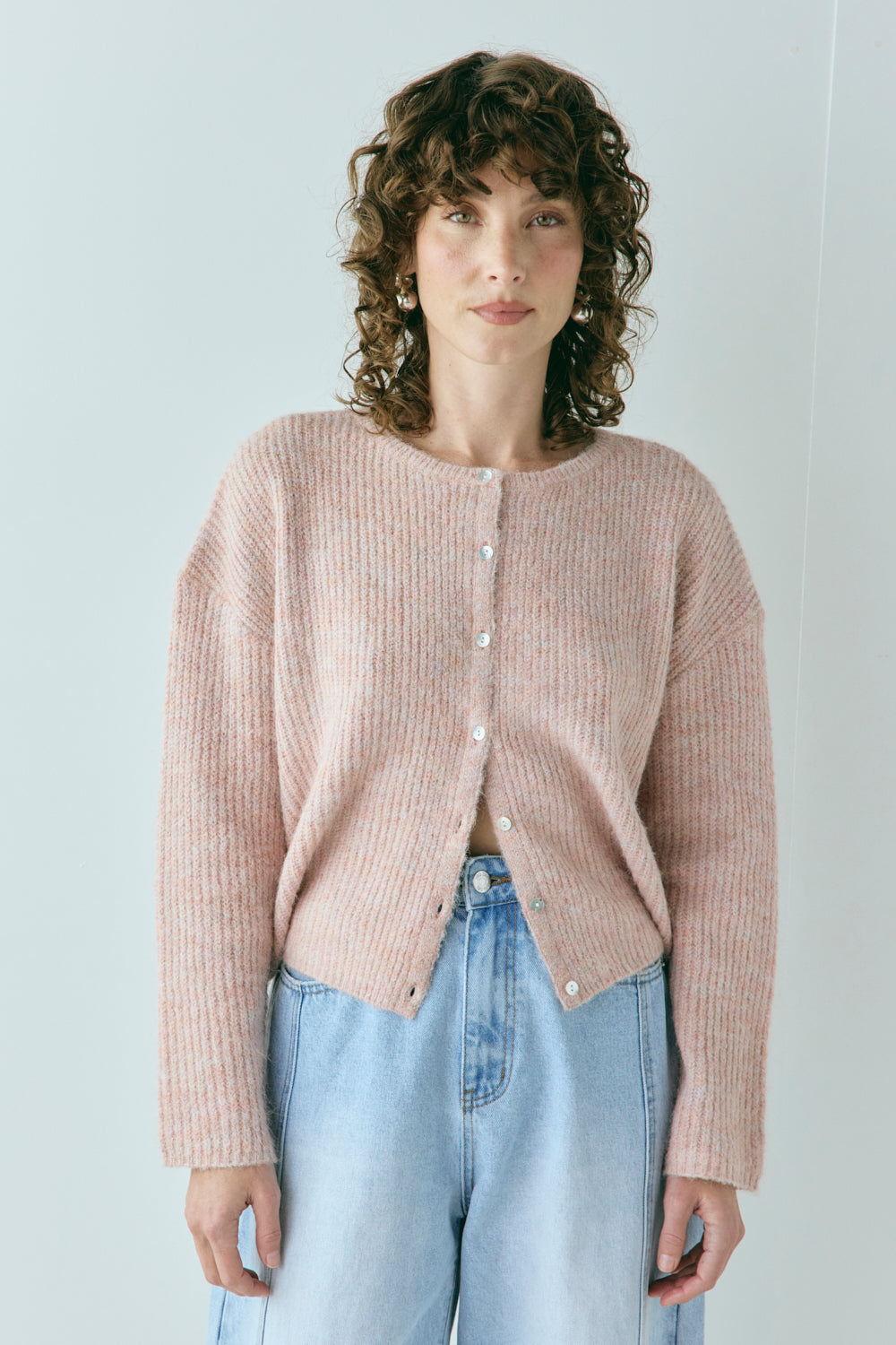 Sefa Knit Cardigan Baby Pink Marle - size:Kelsey:S 