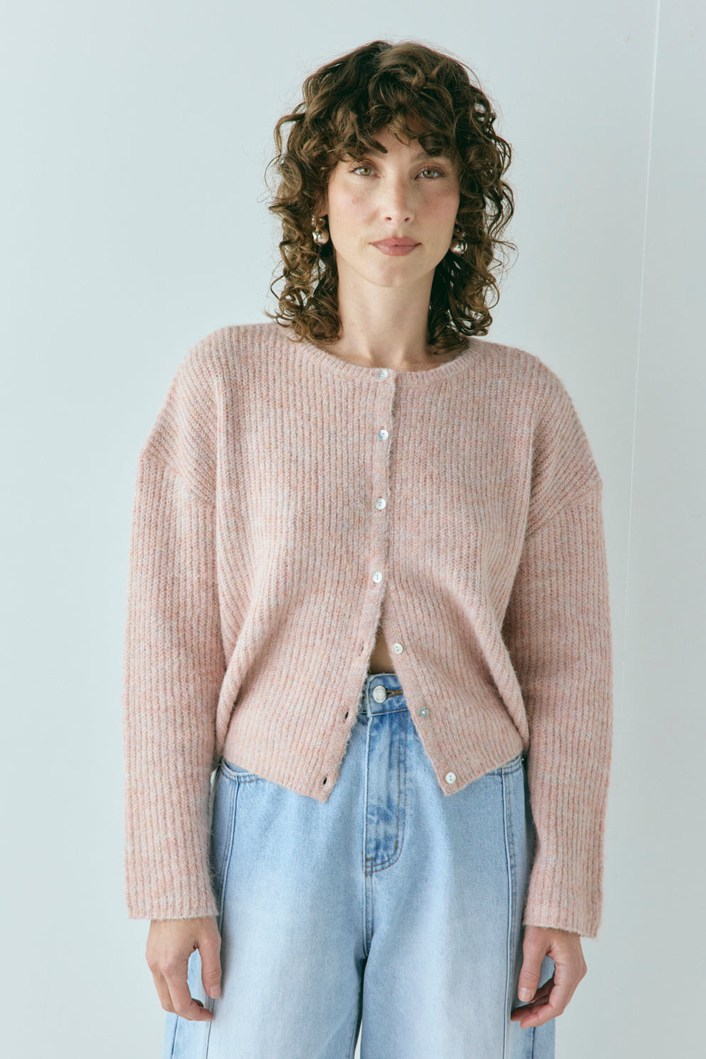 Sefa Knit Cardigan Baby Pink Marle - size:Kelsey:S 
