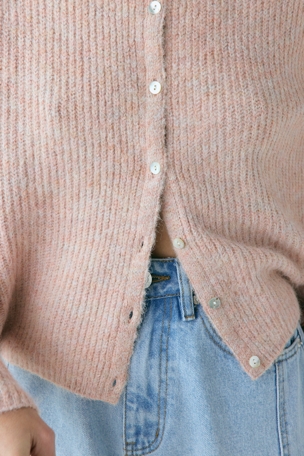 Sefa Knit Cardigan Baby Pink Marle