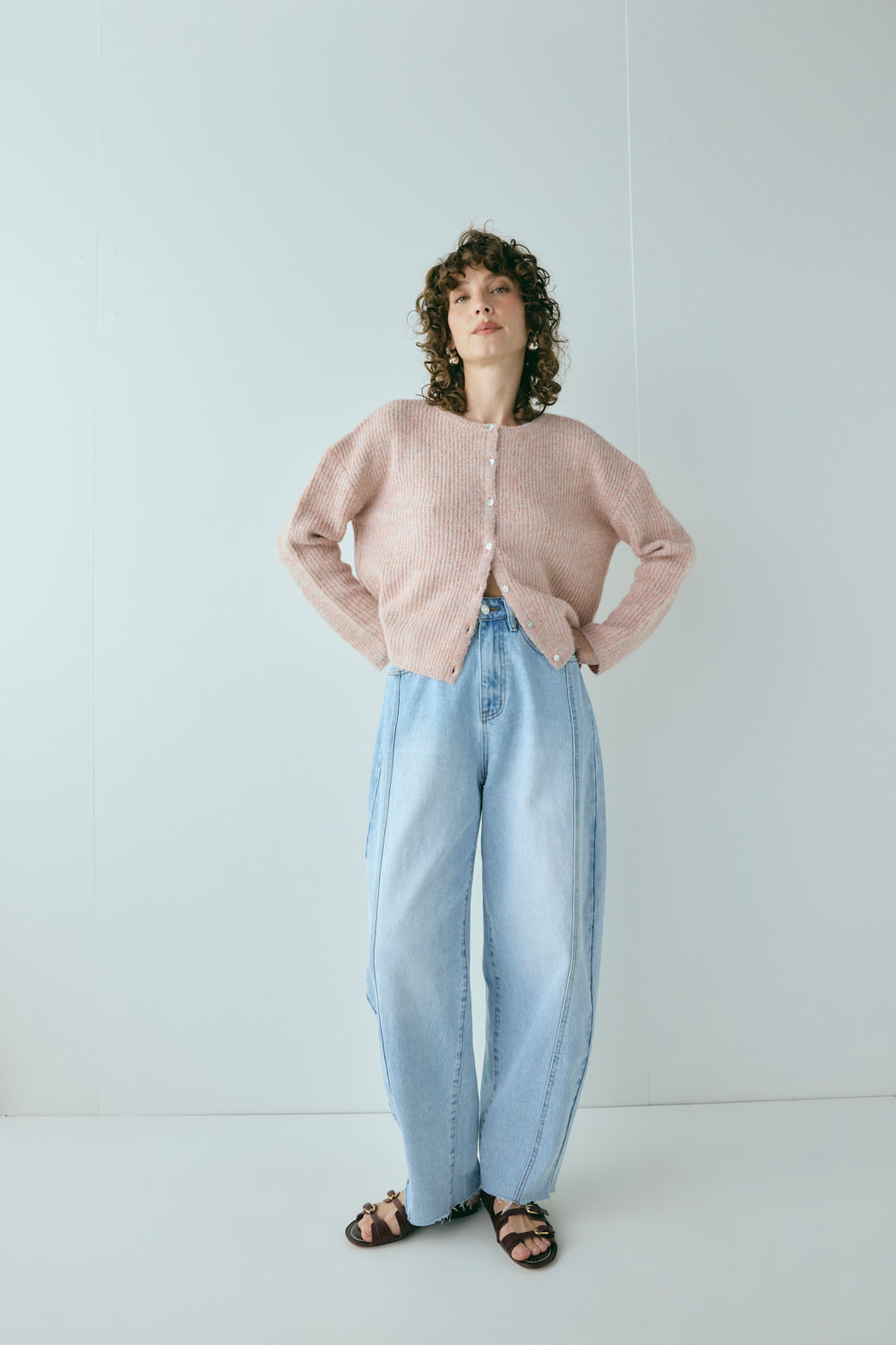 Sefa Knit Cardigan Baby Pink Marle