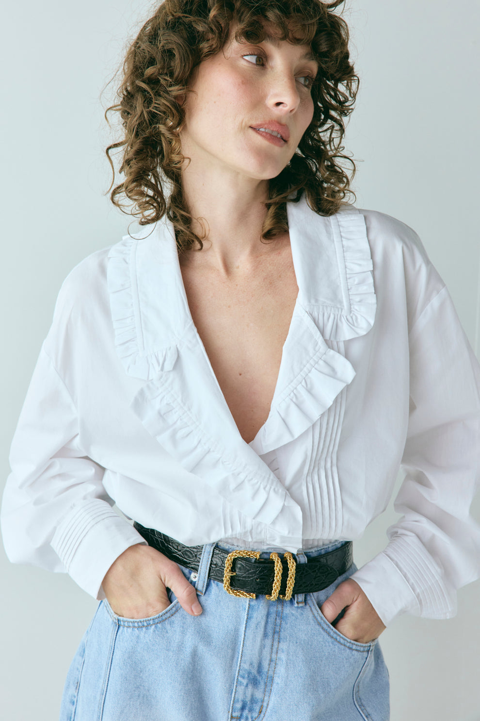 Zephyr Shirt White - size:Kelsey:8