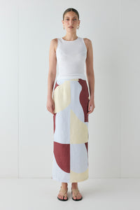 Devyn Linen Midi Skirt Muna