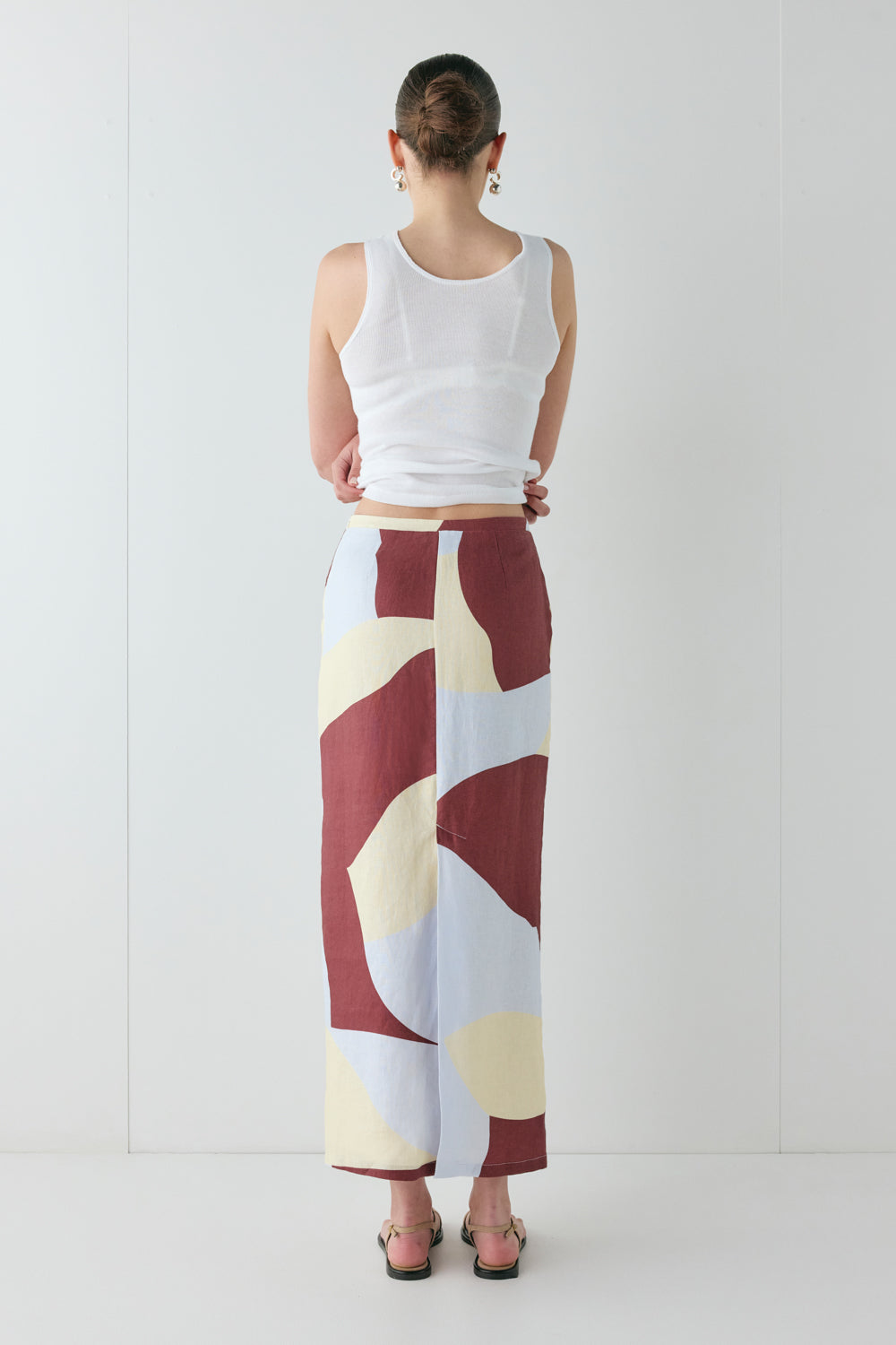 Devyn Linen Midi Skirt Muna