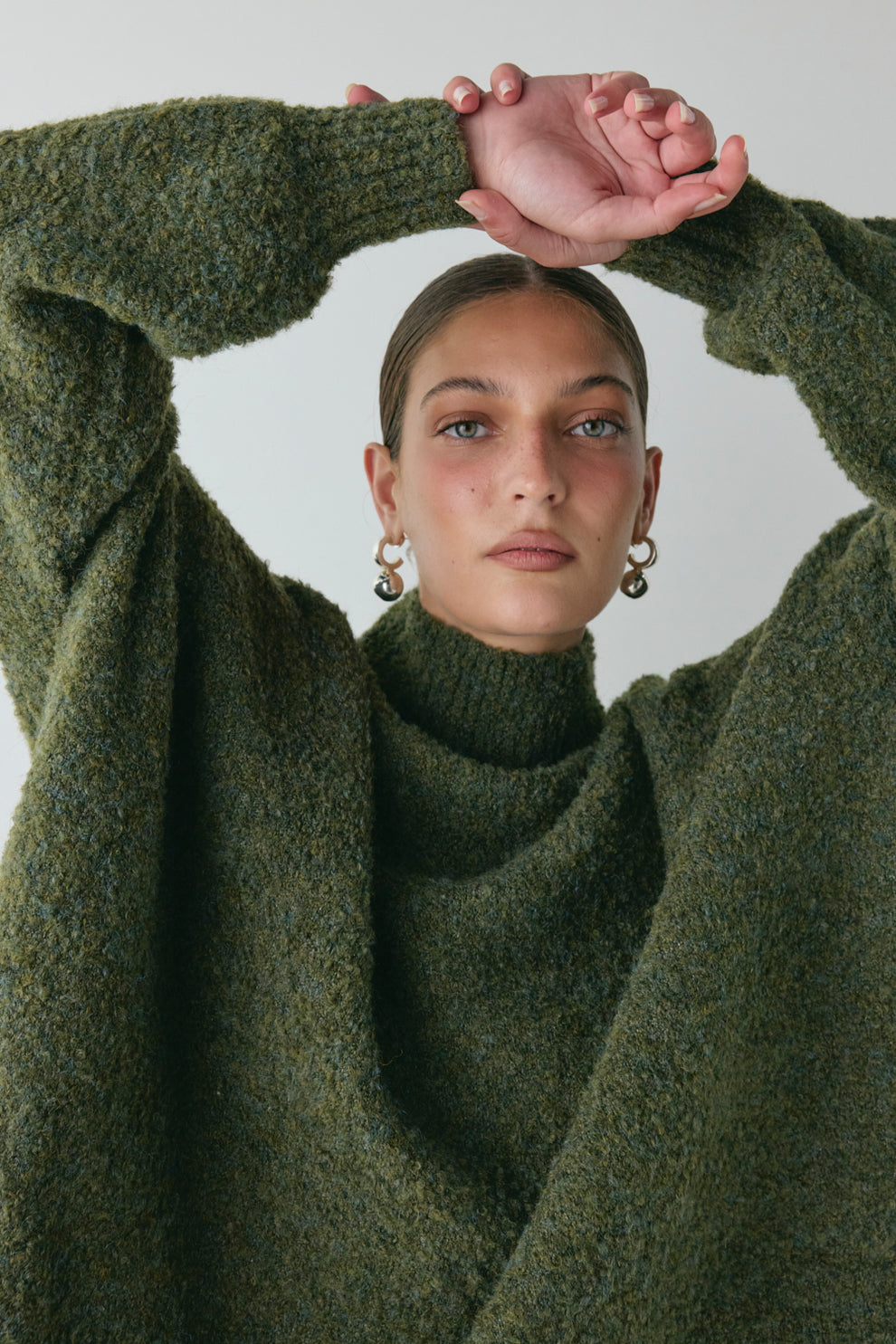 Yumi Knit Jumper Khaki - size:Kailee:S