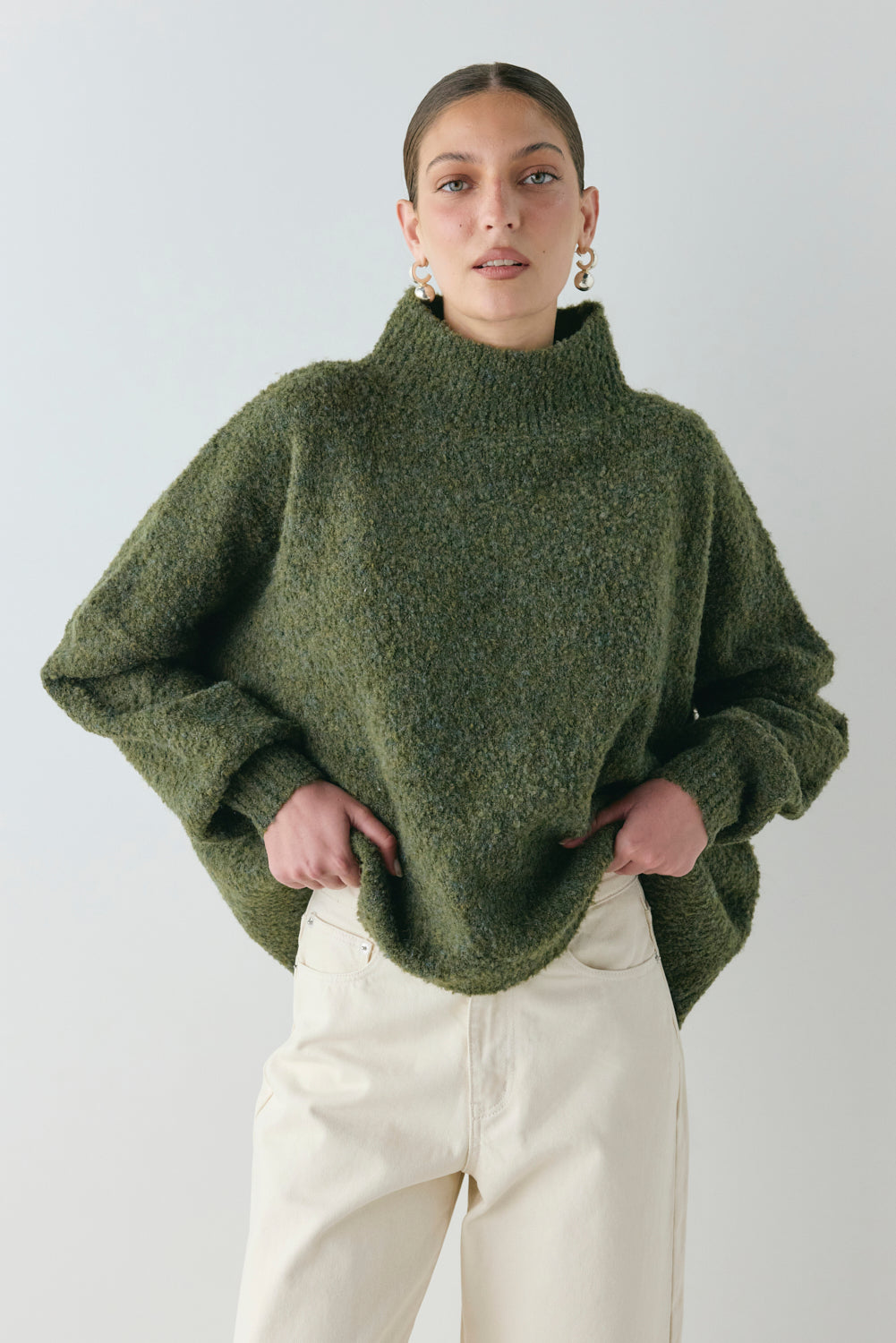 Yumi Knit Jumper Khaki
