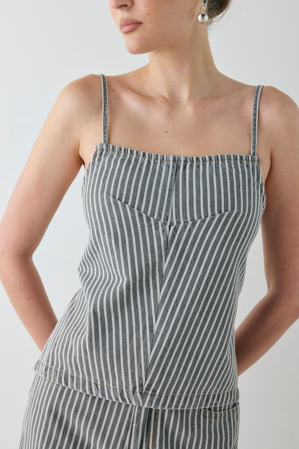 Tilda Denim Top Stripe
