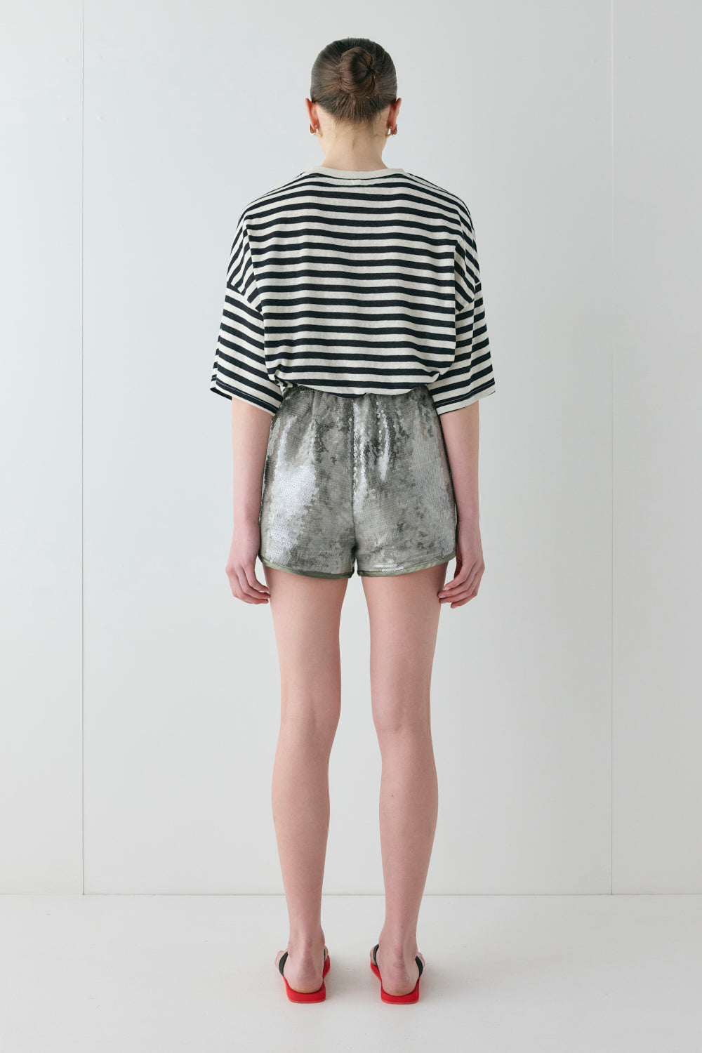 Wyatt Sequin Shorts Slate