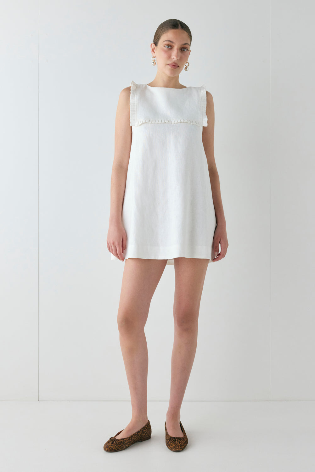 Agnes Linen Mini Dress White