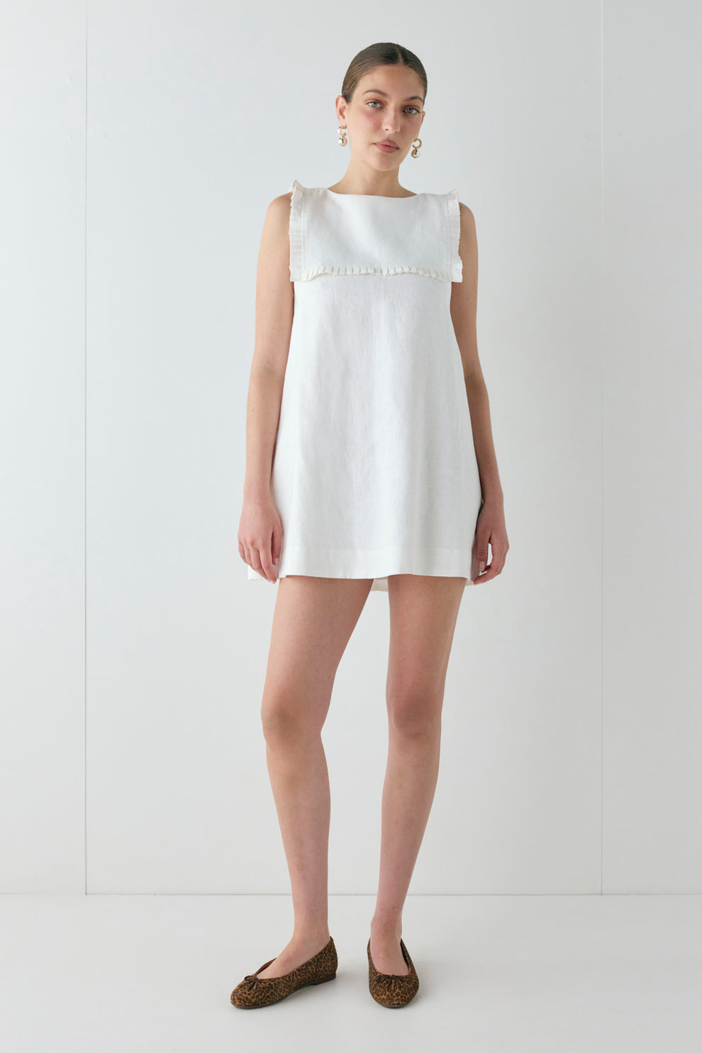 Agnes Linen Mini Dress White