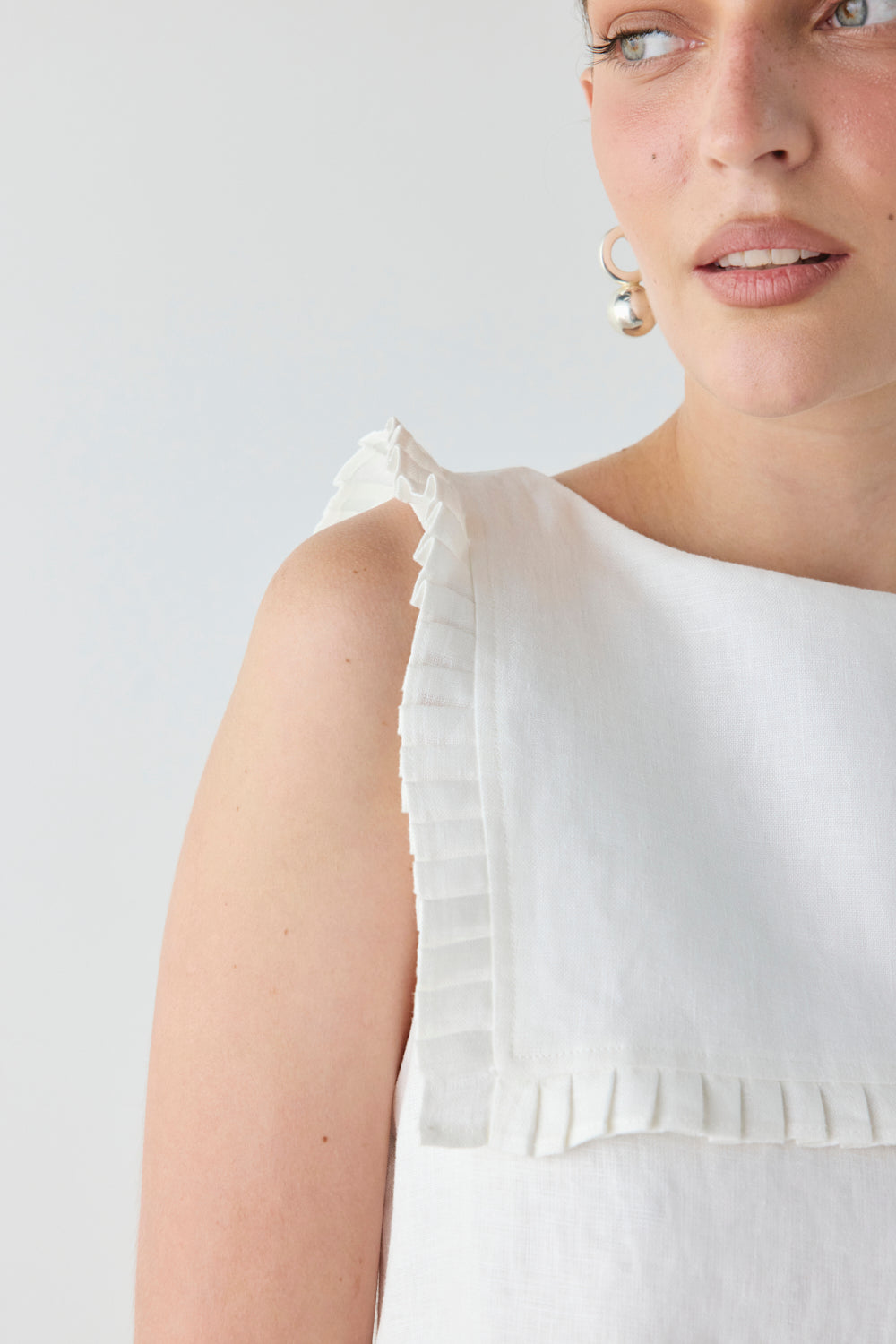 Agnes Linen Mini Dress White