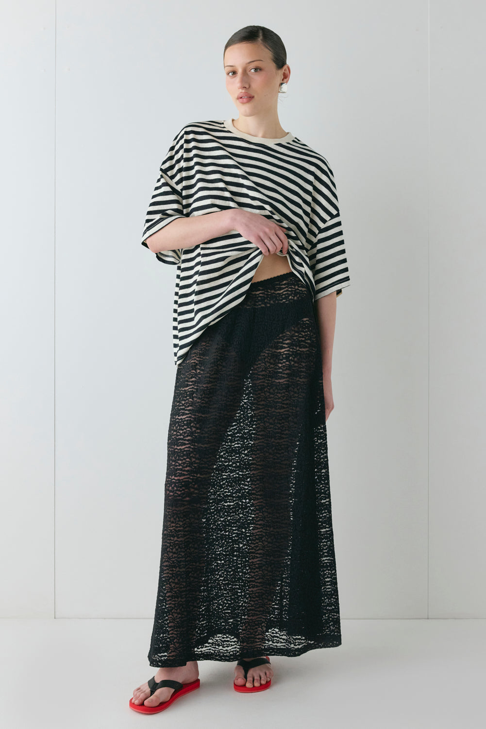 Jada Lace Maxi Skirt Black