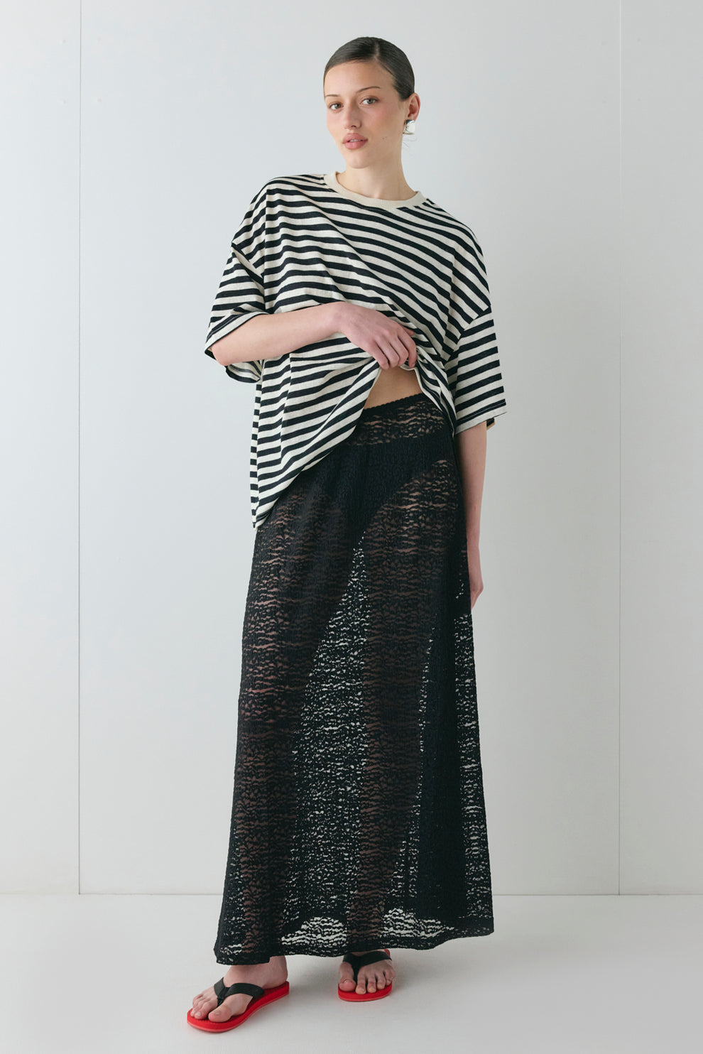 Jada Lace Maxi Skirt Black