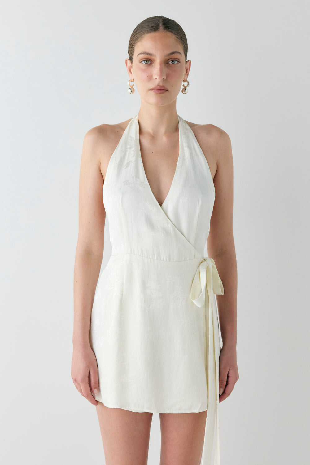 Lo Jacquard Mini Dress Cream - size:Kailee:AU 6 / US 2