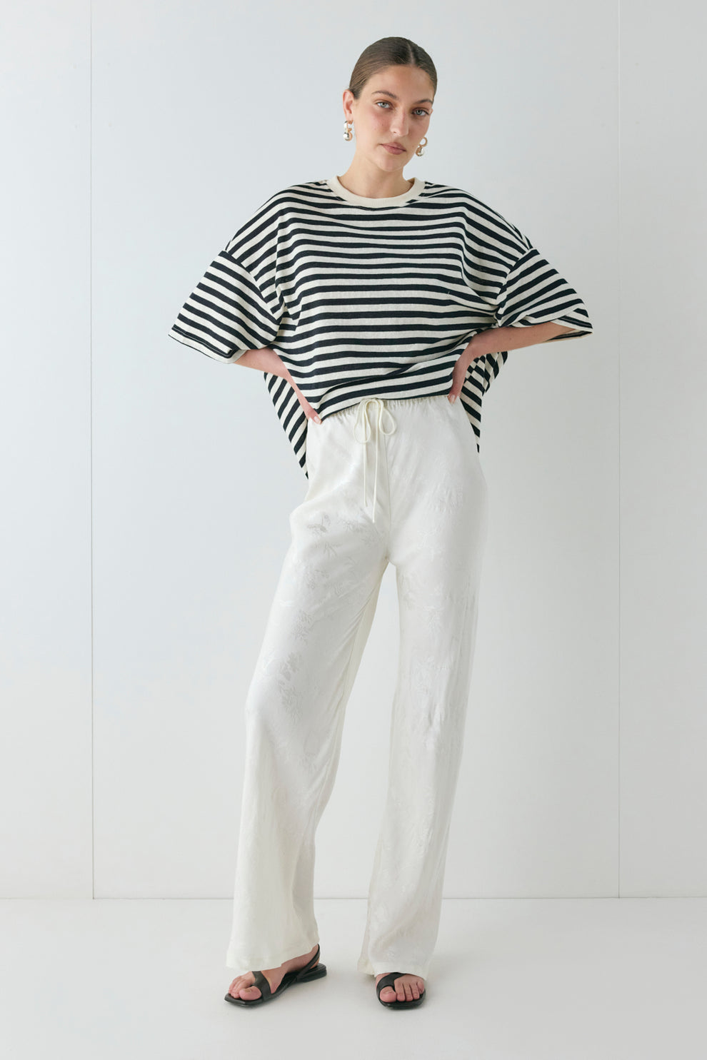 Josefin Jacquard Pants Cream - size:Kailee:AU 6 / US 2