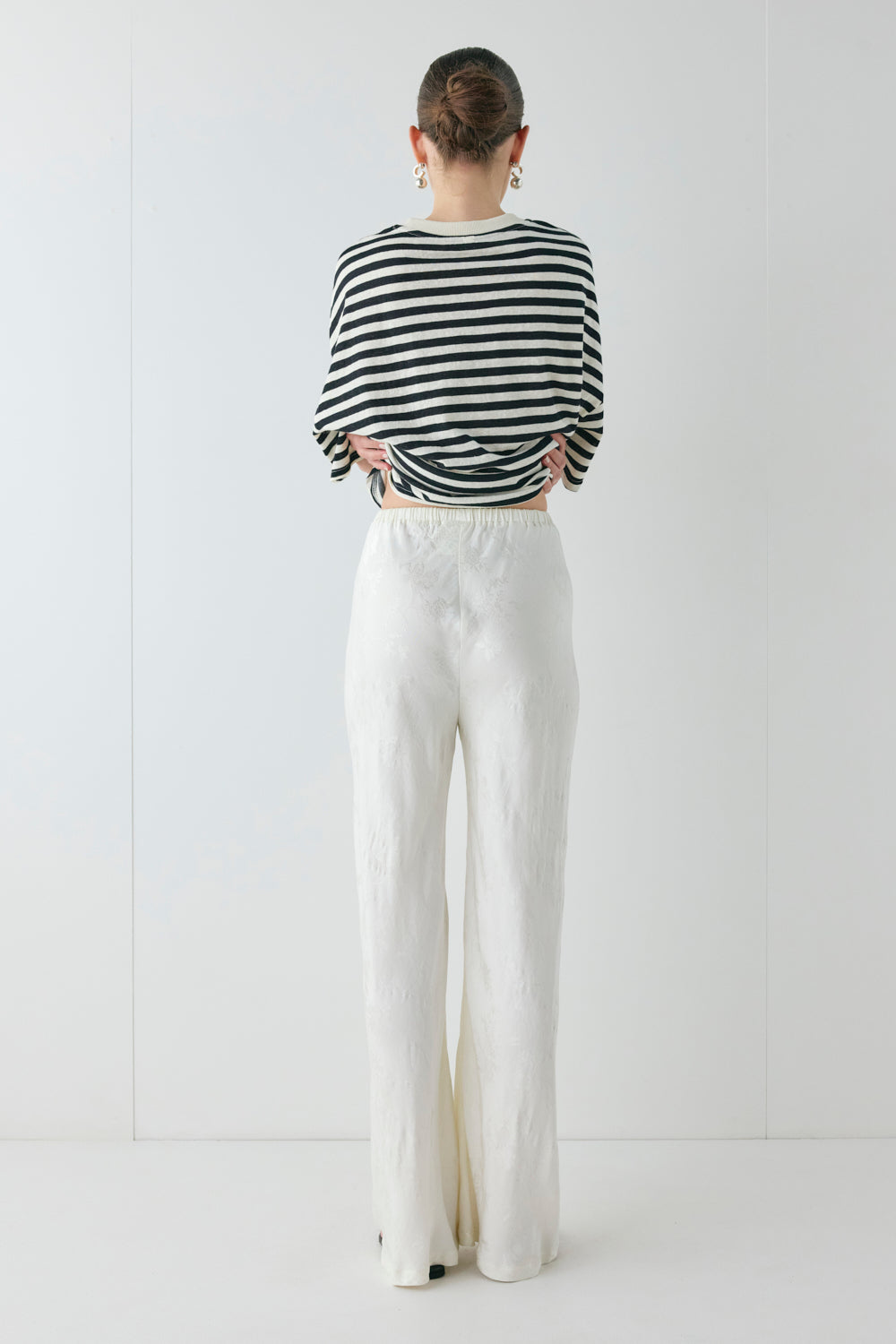 Josefin Jacquard Pants Cream
