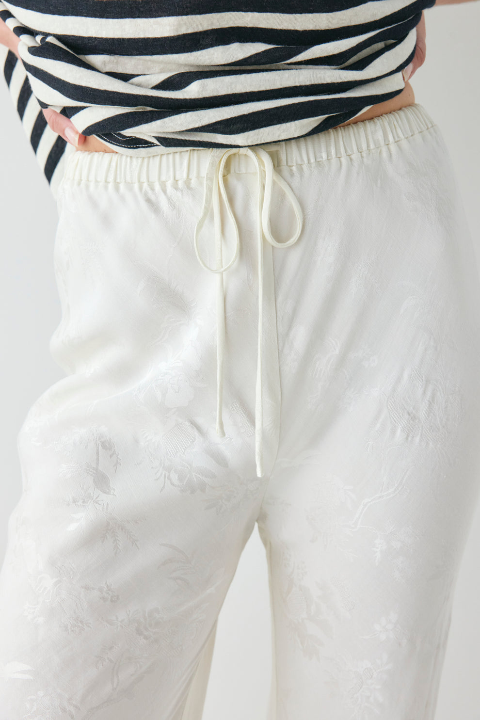 Josefin Jacquard Pants Cream