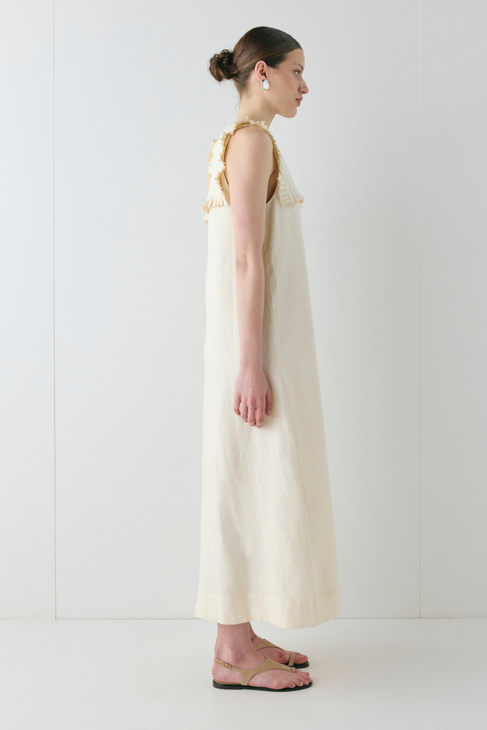 Maggie Linen Midi Dress Cream