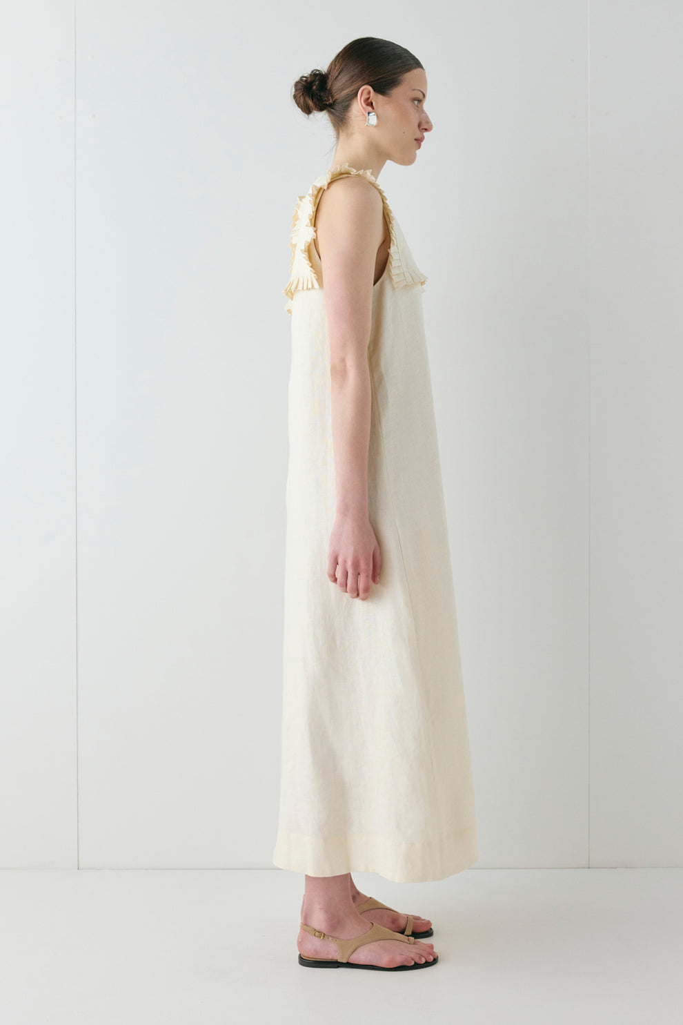 Maggie Linen Midi Dress Cream