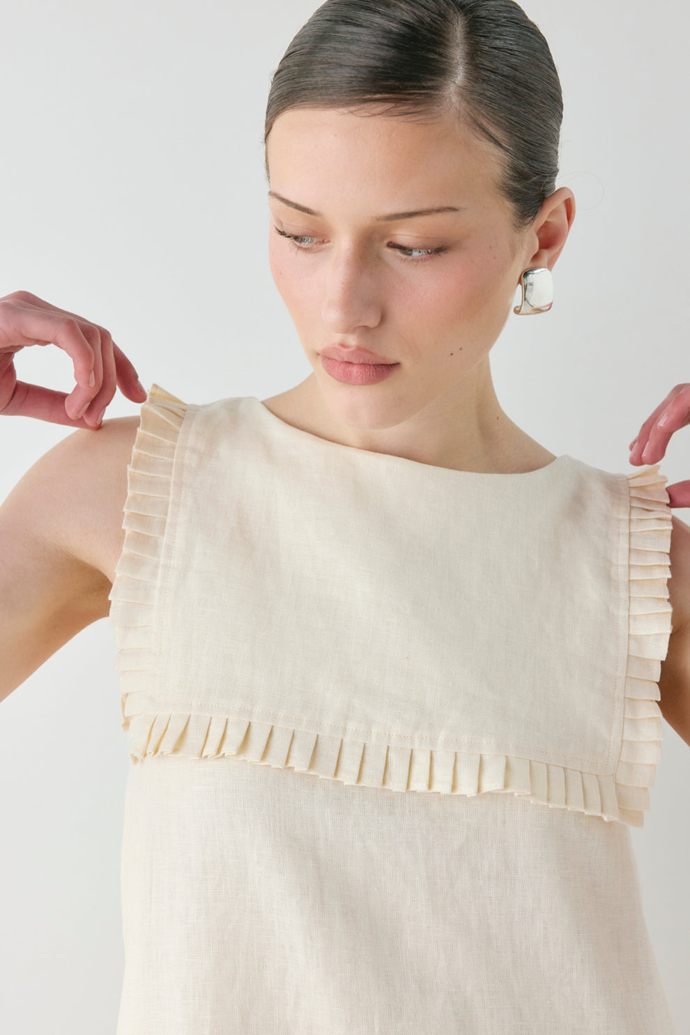 Maggie Linen Midi Dress Cream