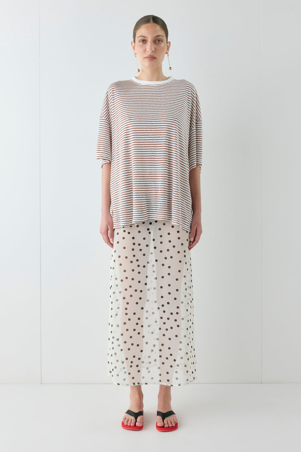Vilma Sheer Maxi Skirt Polka Dot