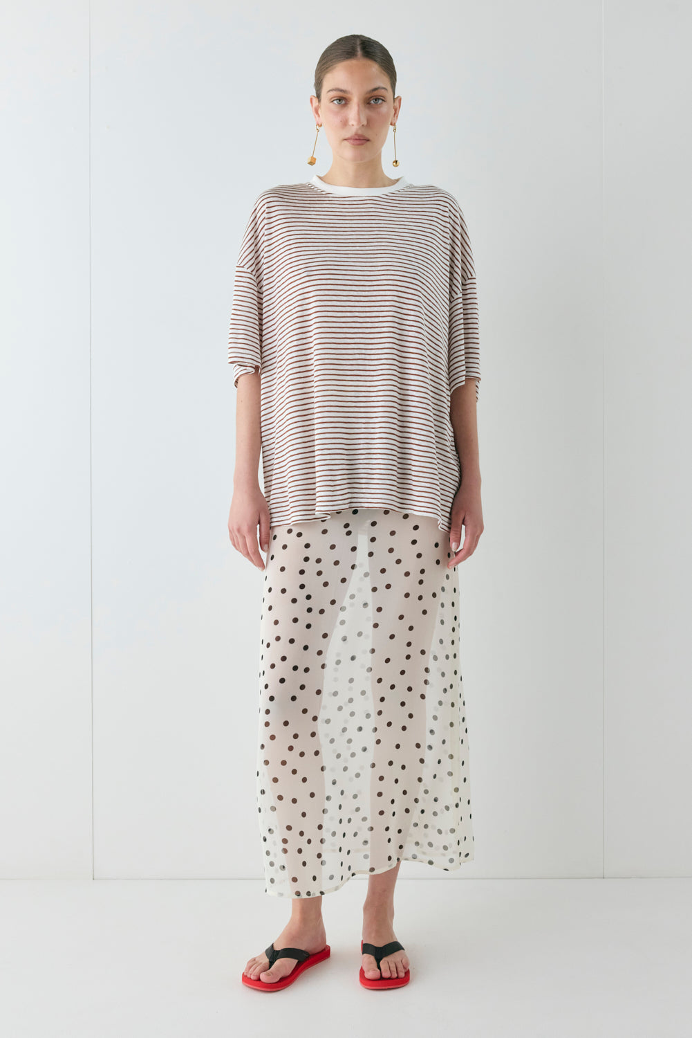 Willow Tee Brown Stripe - size:Kailee:AU 6 / US 2