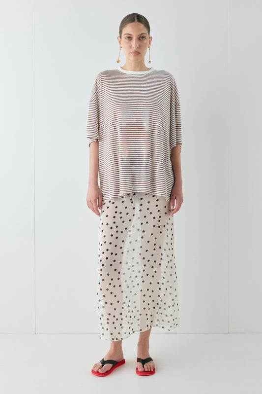 Willow Tee Brown Stripe - size:Kailee:AU 6 / US 2