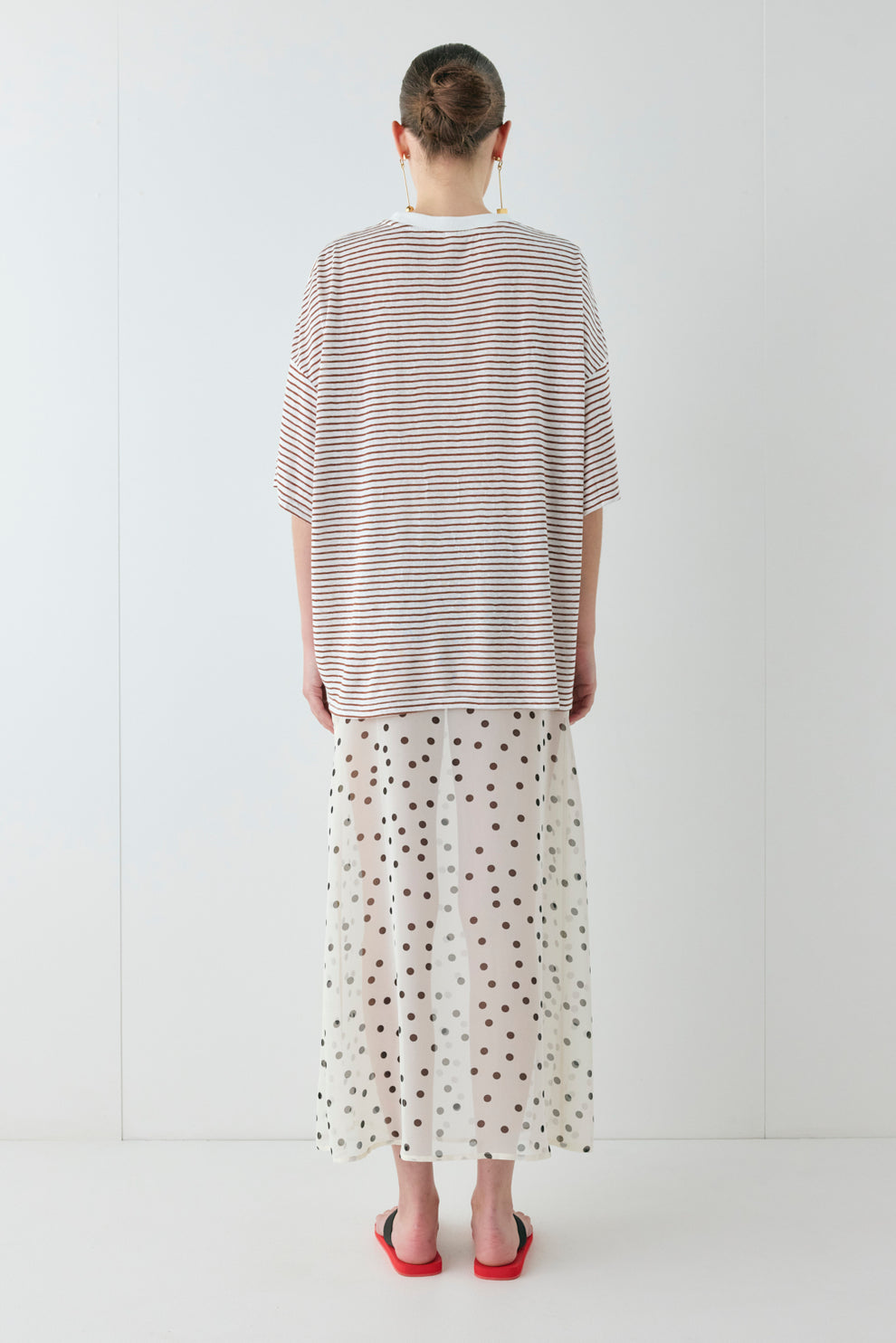 Vilma Sheer Maxi Skirt Polka Dot