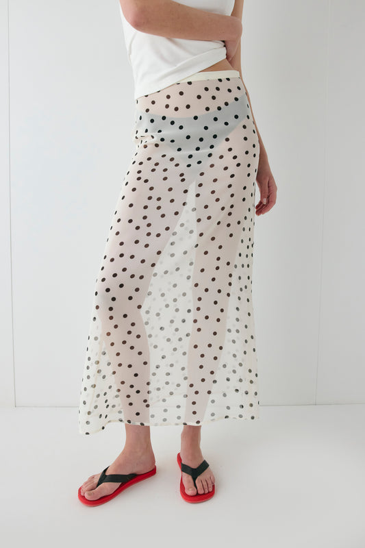 Vilma Sheer Maxi Skirt Polka Dot - size:Kailee:AU 6 / US 2