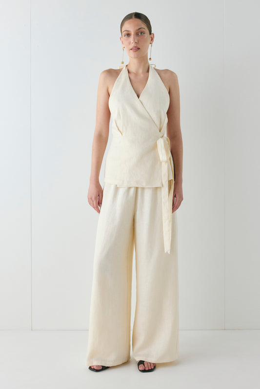 Raya Linen Pants Cream - size:Kailee:AU 6 / US 2