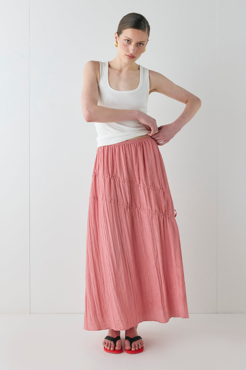 Elise Midi Skirt Pink