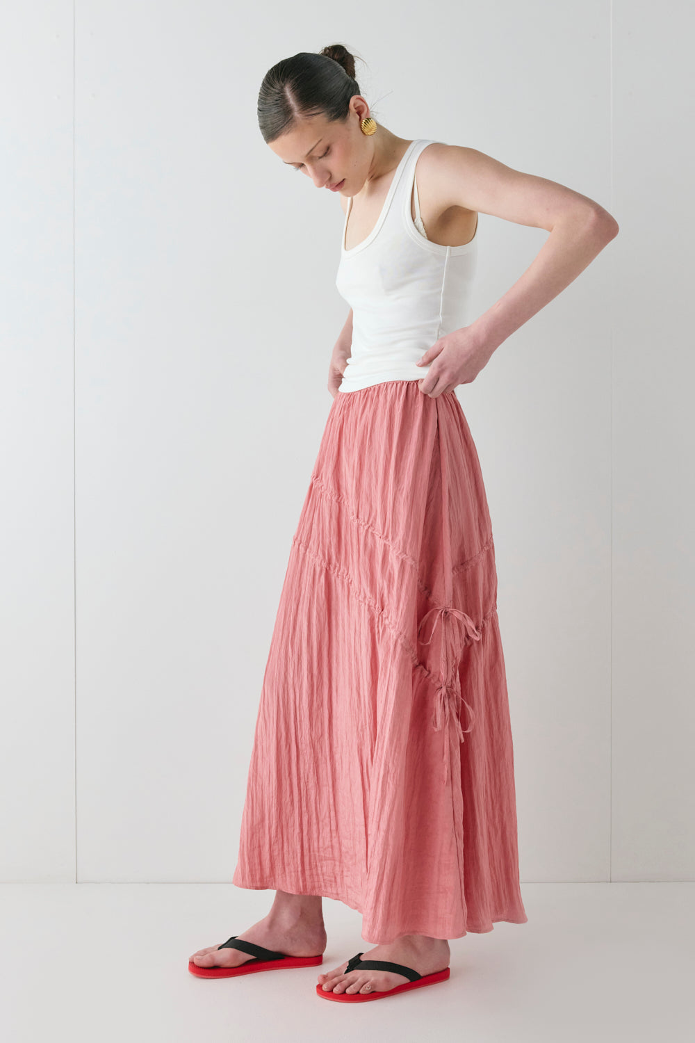 Elise Midi Skirt Pink