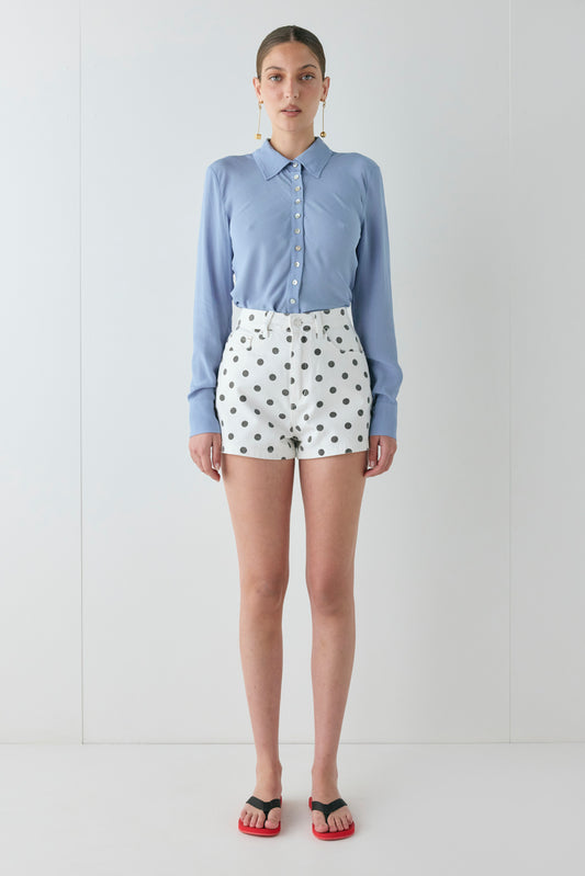 Mila Bias Shirt Sky